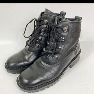 Sz 9 Khombu fur-lined leather combat boots